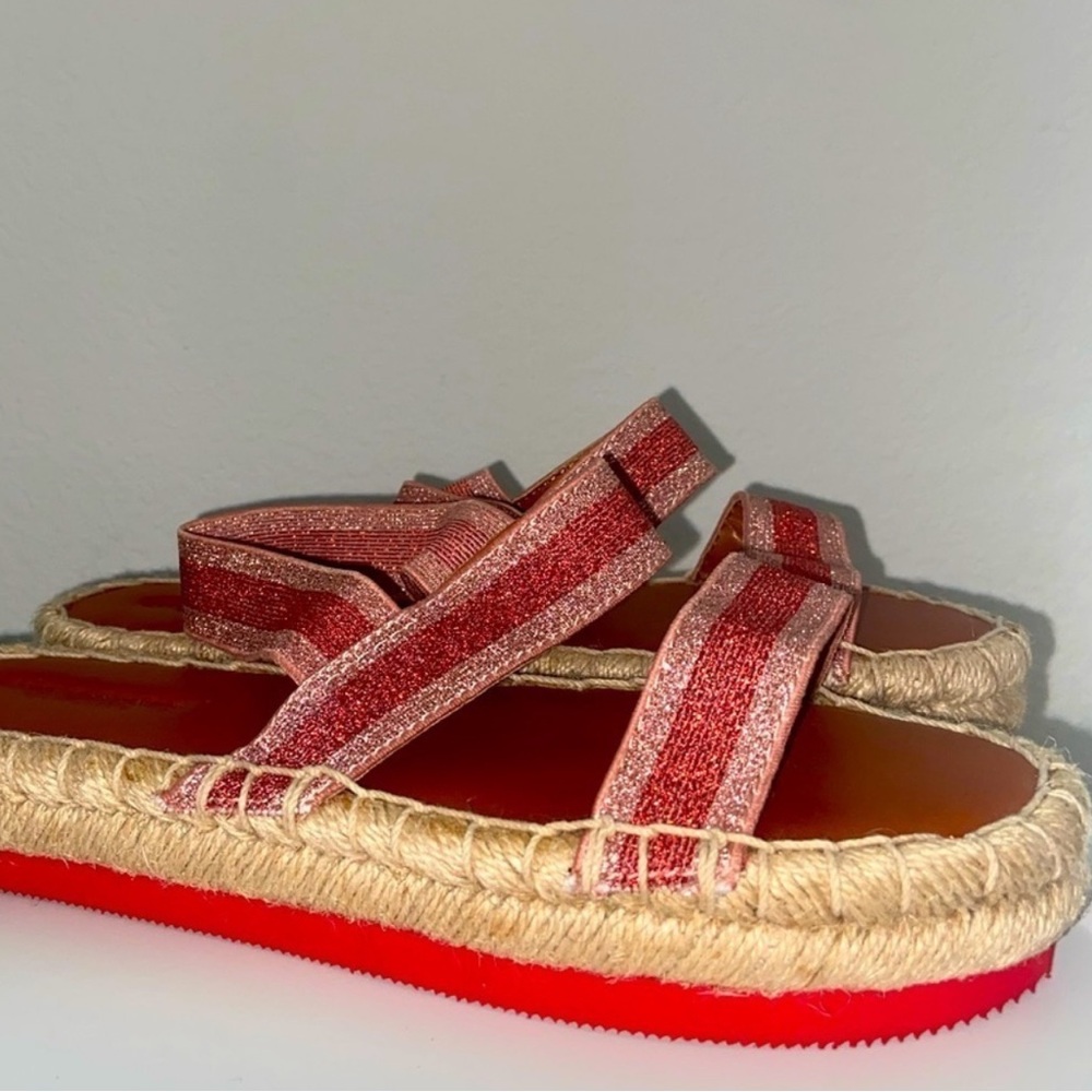 Metallic Platform Espadrille Sandals